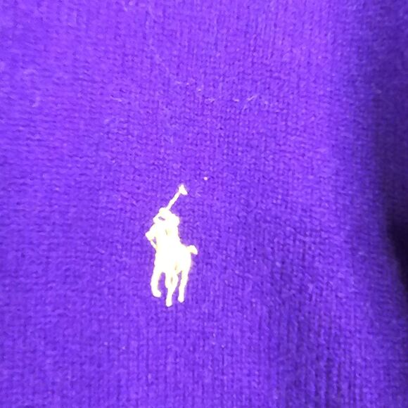 Polo Ralph Lauren purple ¼ zip pullover sweater wool & cashmere size xl - Picture 3 of 8